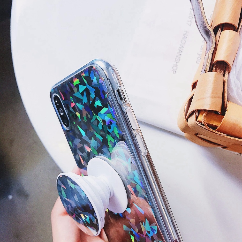iPhone X/XS/Max/XR/7/8/Plus Crystal Case W/Holder - Picture 2 of 3